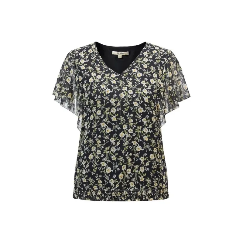 JZ Juzui T Shirt Women's Floral Black-0