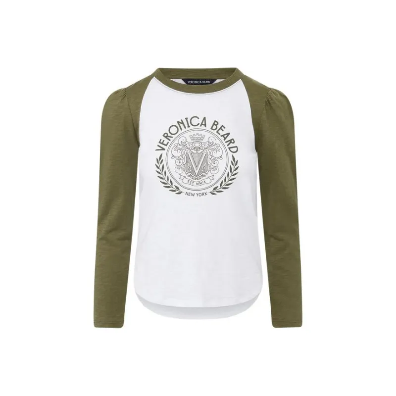 VERONICA BEARD Mason Logo Baseball Tee T-Shirt Women's White-0