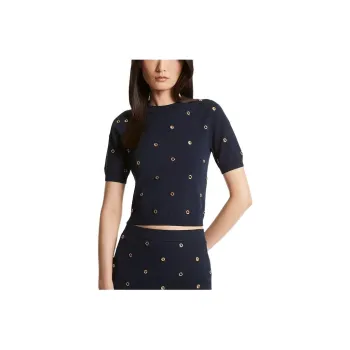 MICHAEL KORS Grommet-Embellished Stretch Viscose Sweater