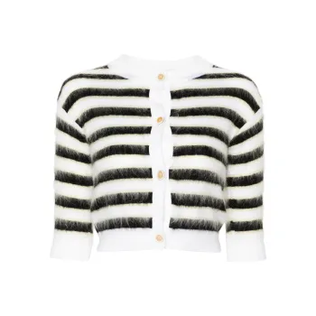MARNI Striped Crewneck Cropped Cardigan