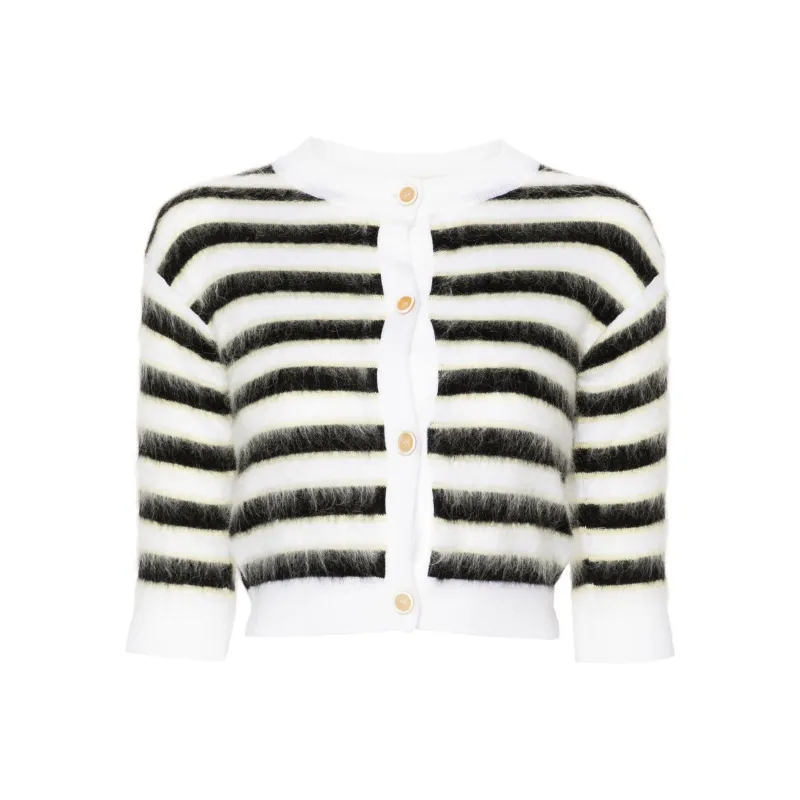 MARNI Striped Crewneck Cropped Cardigan-0