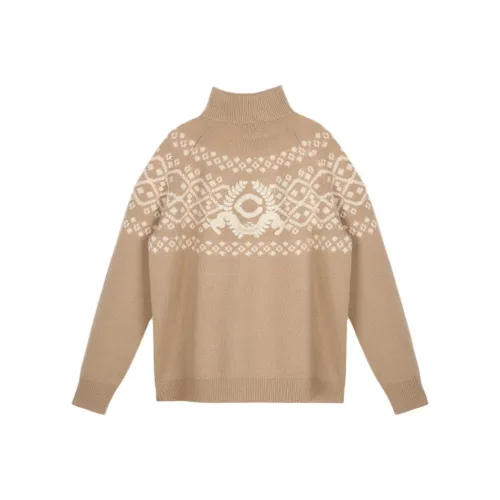 COACH FW24 Sweater Women's Mixed Brown Yellow