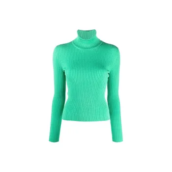 GUCCI Ribbed Turtleneck Sweater Green