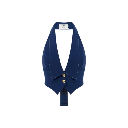 Elisabetta Franchi Contrast Topstitched Crêpe Waistcoat