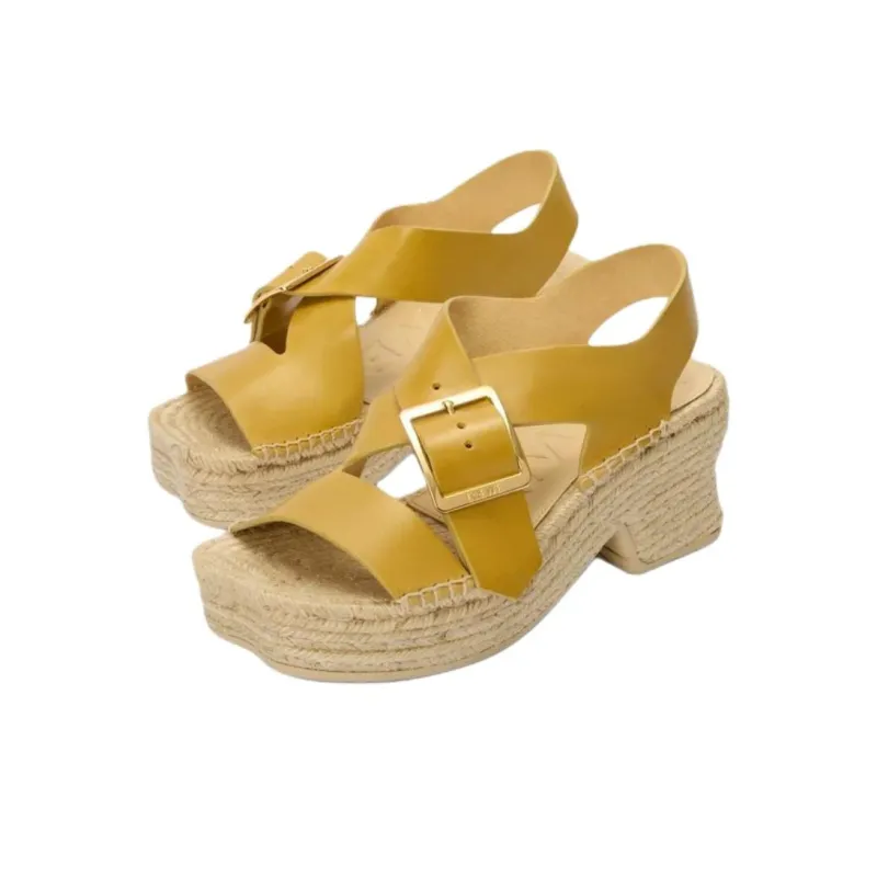 LOEWE Petal One Strap Sandals 8cm Women's Yellow-2