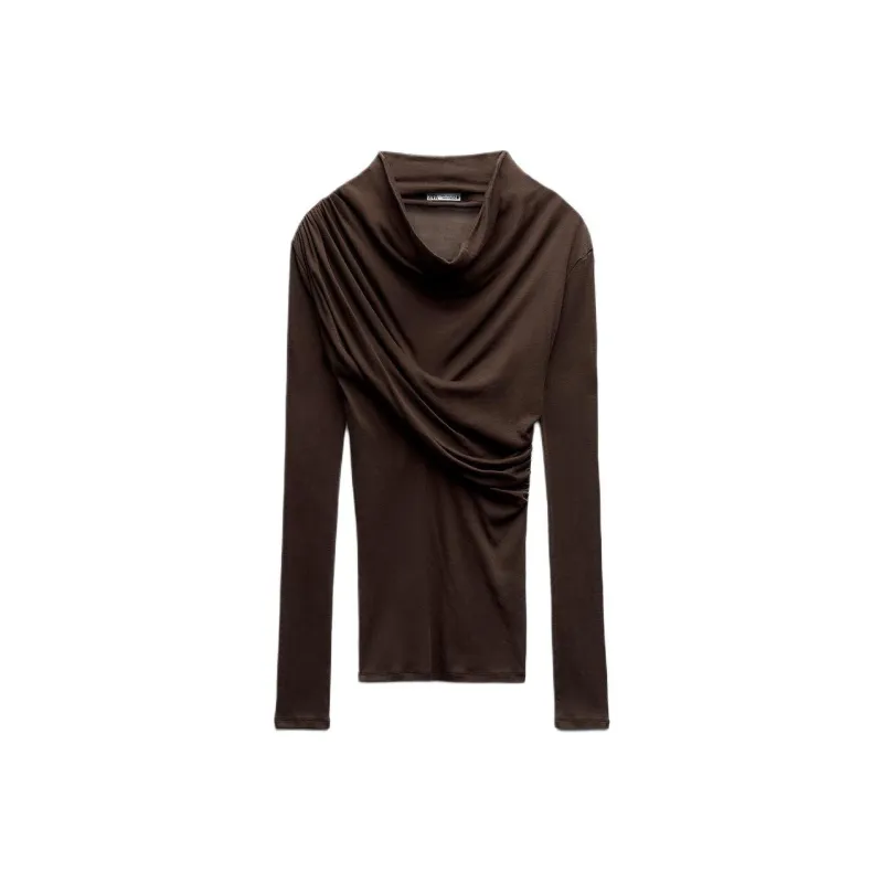ZARA T-Shirt Women's Chocolate Brown-0