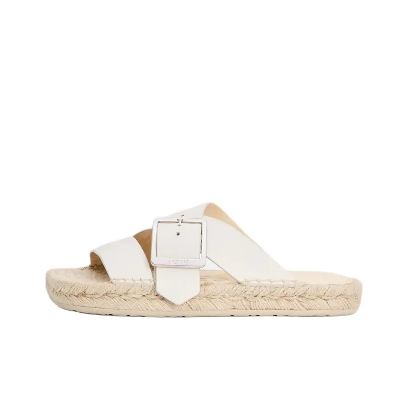 LOEWE Petal Slide Slippers Women's White-0