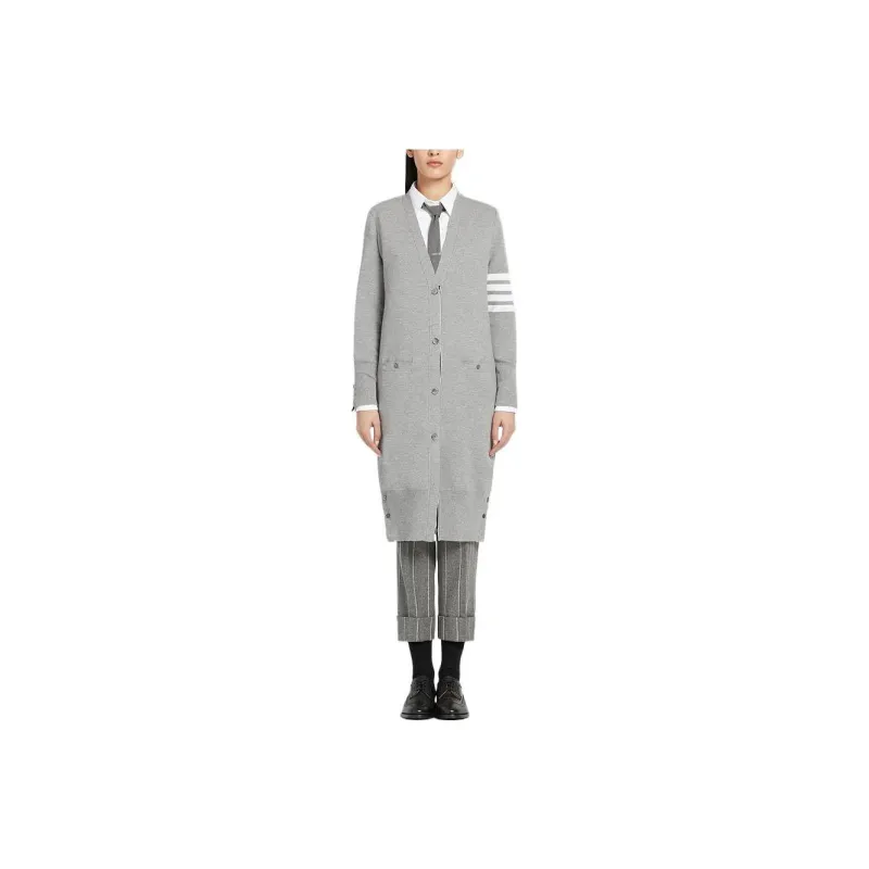 THOM BROWNE 4 Bar Detail Longline Cardigan-0
