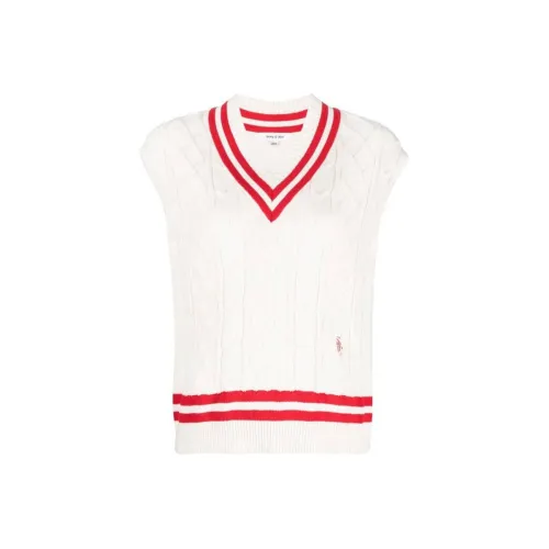 SPORTY & RICH Striped edges Sleeveless Knitted Top