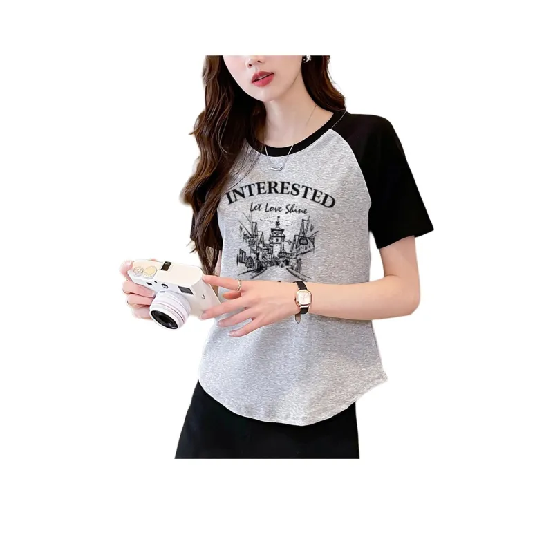 JEANSWEST Summer Raglan Sleeve T Shirt Women's-4