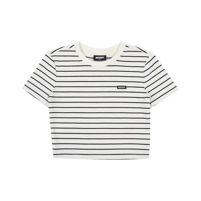 Nerdy Crop Tops Women's Cream-0