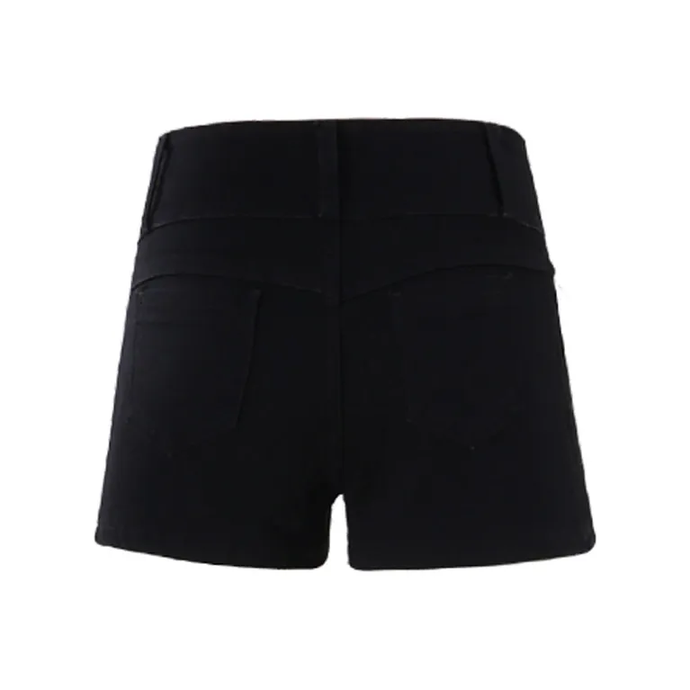 Kazakhstan Denim Shorts Women's Black-1