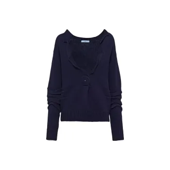 PRADA Jumbo Buttoned Knit Cardigan