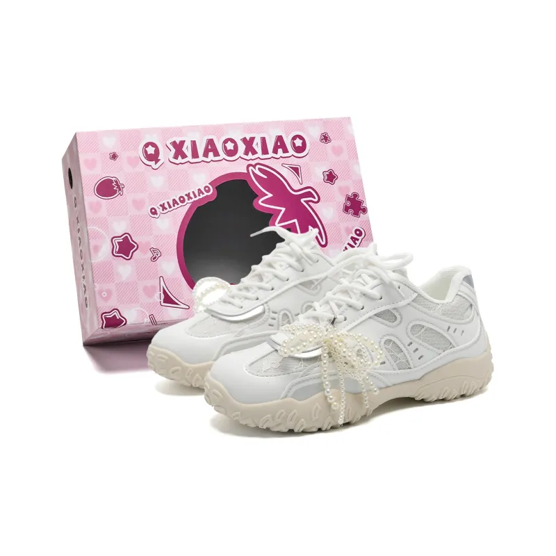 Circle Small Cushioning, Slip Resistant, Breathable, Supportive, Lightweight Low Top Chunky Sneakers Women's-7