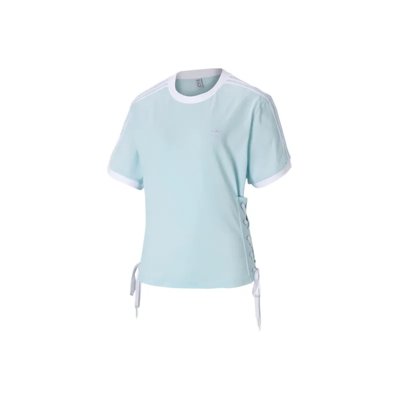 Adidas Originals Drop Shoulder Sleeve T Shirt Women's Blue-0
