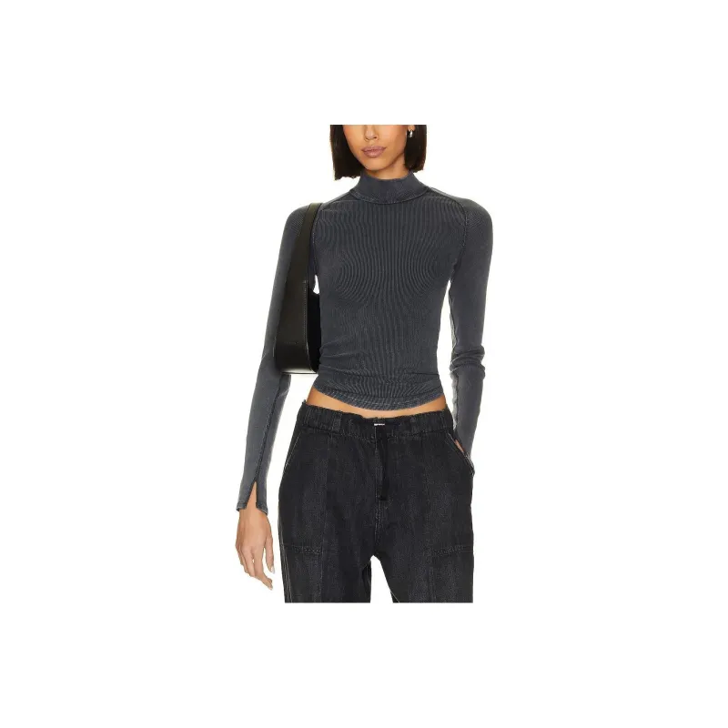 FREE PEOPLE Raglan Sleeve T-Shirt Women's Black-0