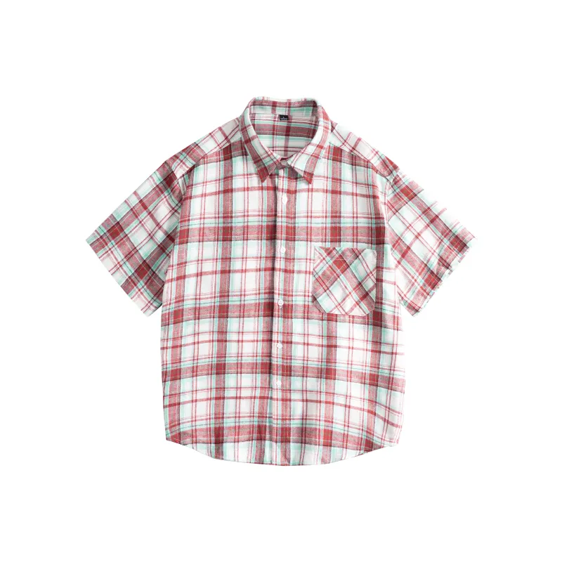 Lightning X Storm Shirt Unisex Red And White Plaid-0