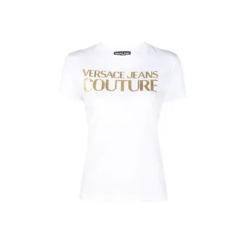 VERSACE JEANS COUTURE Logo print Glittered T shirt