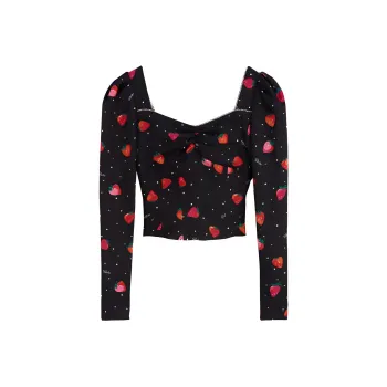 Bebe Crop Tops Women's Floral Black