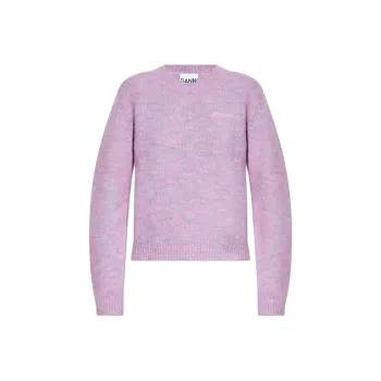 GANNI Crewneck Ribbed Knit Jumper
