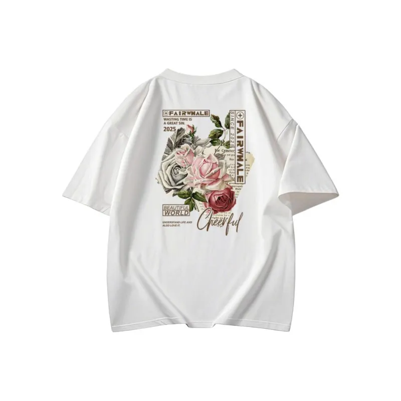 FAIRWHALE Drop Shoulder Sleeve T Shirt Unisex-4