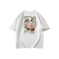 White-T-Shirt-Newspaper Rose Small Back