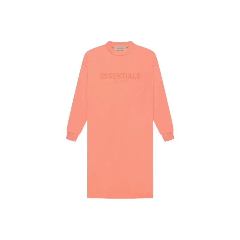 Fear Of God Essentials Logo Printed Long Sleeved Dress-0