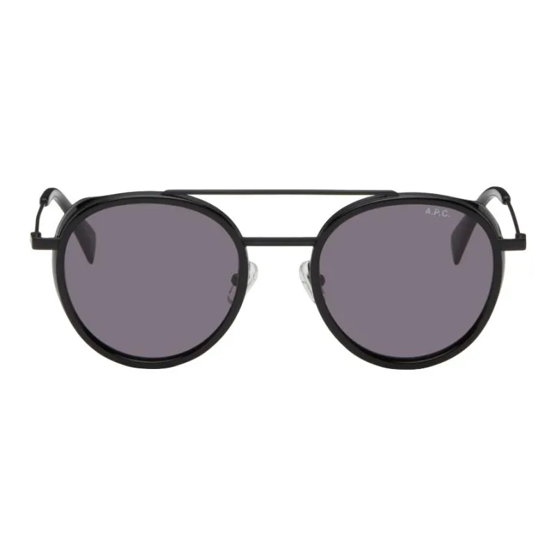 A.P.C Acetate Round Sunglasses Men's Black-0