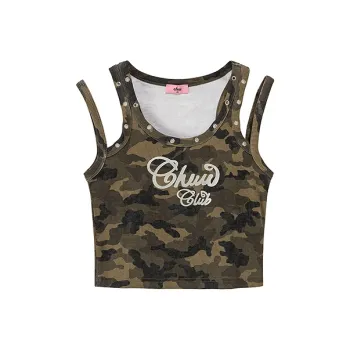 CHUU Tank Top Women's Green Camouflage