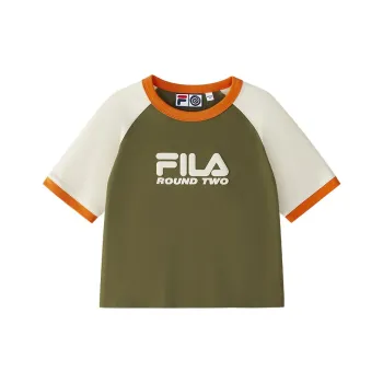FILA FUSION x Round Two Raglan Sleeve T Shirt Women's Banana Coffee