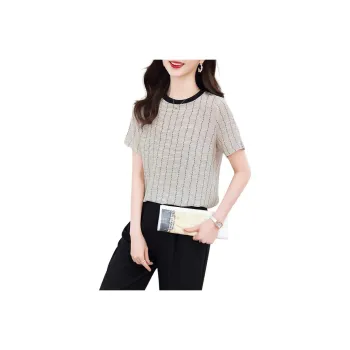 Yi Mengyuan Regular T Shirt Women's Stripes