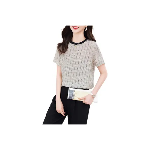 Yi Mengyuan Regular T Shirt Women's Stripes