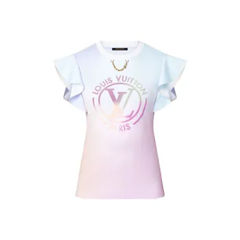 LOUIS VUITTON Gradient Lv Circle Flounce Sleeve T Shirt
