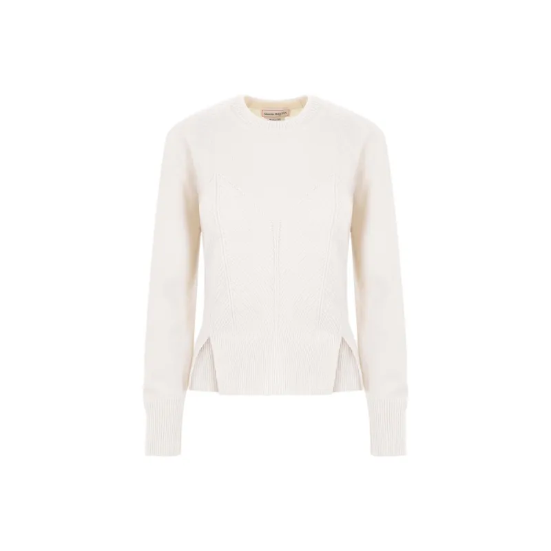 Alexander McQueen Chevron Corset Crewneck Jumper-0