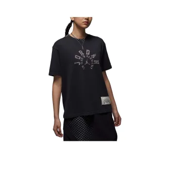 Jordan SS25 Drop Shoulder Sleeve T Shirt Women's Gray Black/Medium Olive Green