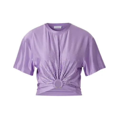 Paco Rabanne Piercing Embellished Cropped T Shirt