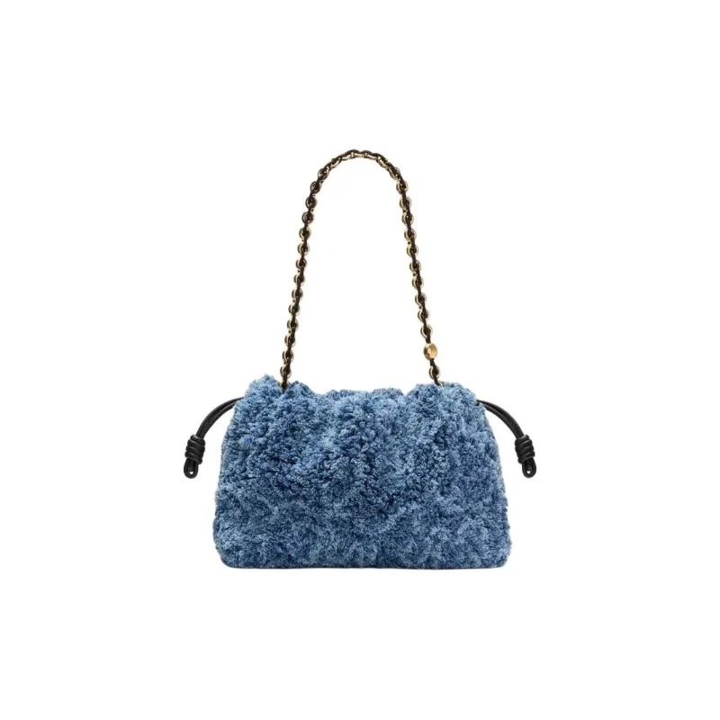 LOEWE Denim Shoulder Bag Medium Size Women's Blue-1
