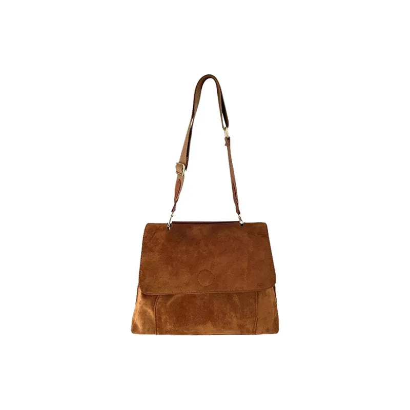 BEMIX PETS PU With Suede Shoulder Bag Women's Caramel Brown-0