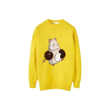 LOEWE QIANYUQIANXUN SS22 Loose Fit Sweater Women's Yellow