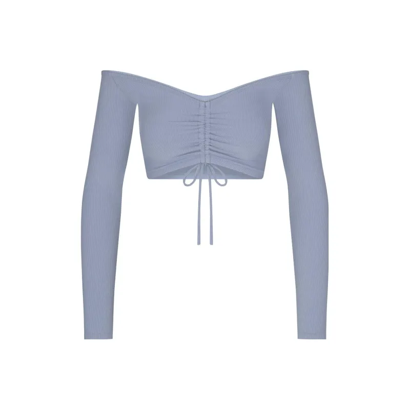 Skims Crop Tops Women's Blue Gray-0