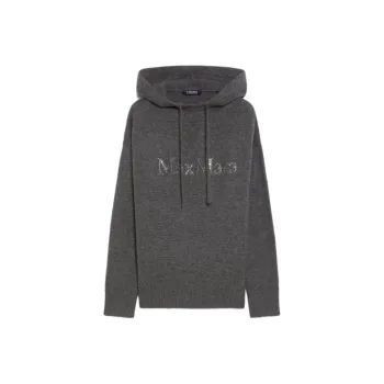 'S MAX MARA Logo Embellished Knitted Hoodie