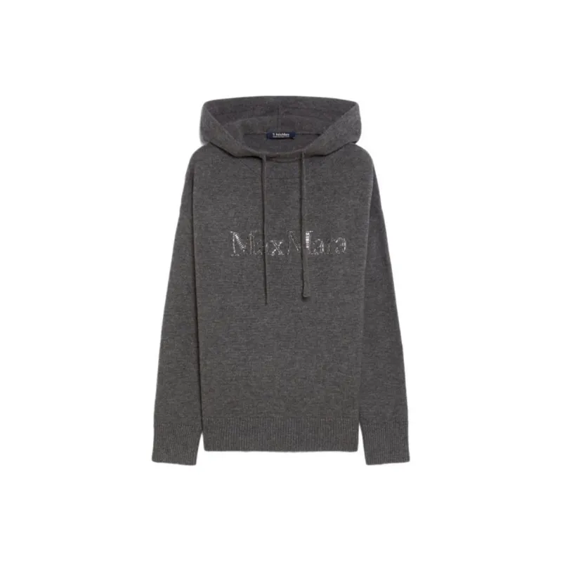 'S MAX MARA Logo Embellished Knitted Hoodie-0