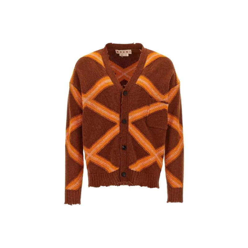 MARNI Intarsia Argyle Cardigan-0