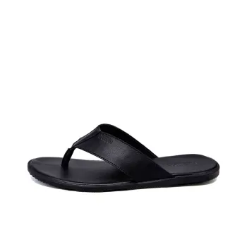 Dunnu Rubber Sole Abrasion Resistant Flip Flops Men's Black