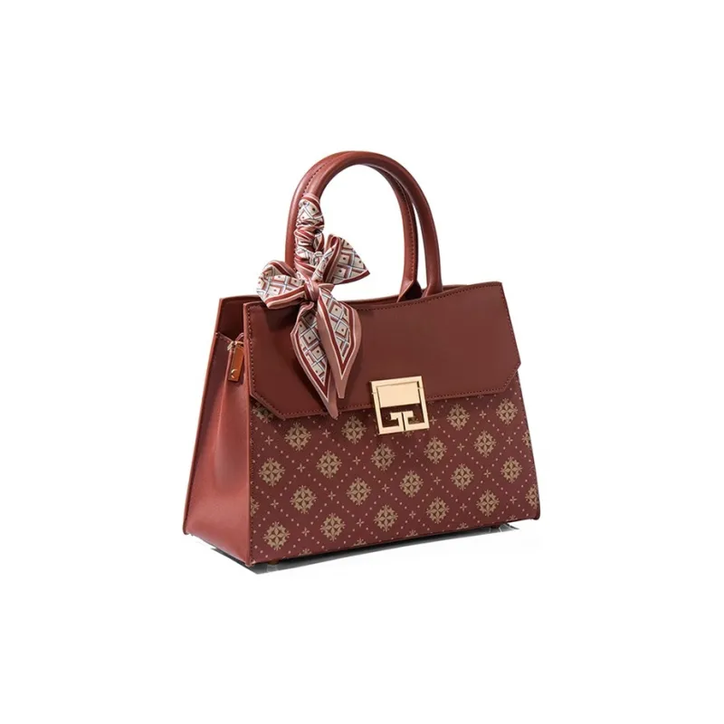 CLEVER& KETCH Leather Shoulder Bag, Crossbody Bag, Handbag Women's Red-1