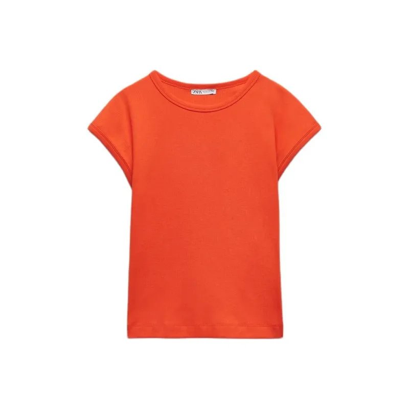 ZARA T-Shirts Women's Orange-0