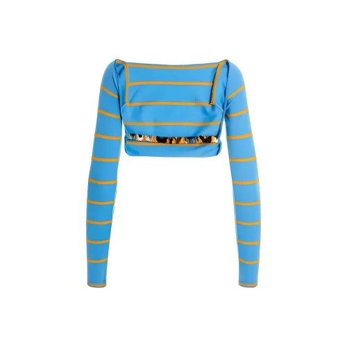EMILIO PUCCI Striped Long-Sleeved Cropped Top