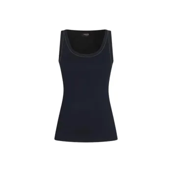 Fabiana Filippi Bead Embellished Ribbed Tank Top