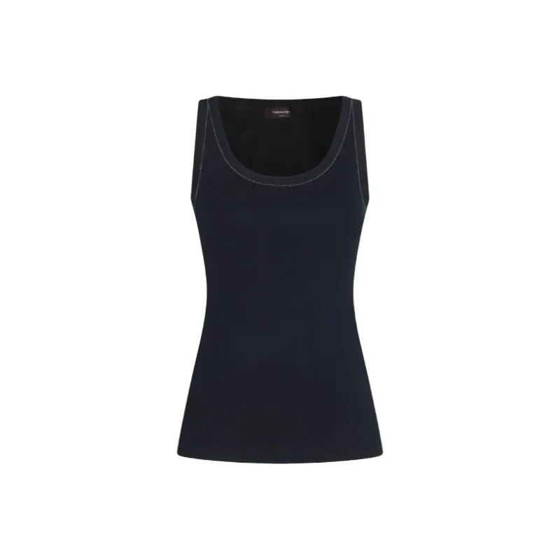 Fabiana Filippi Bead Embellished Ribbed Tank Top-0