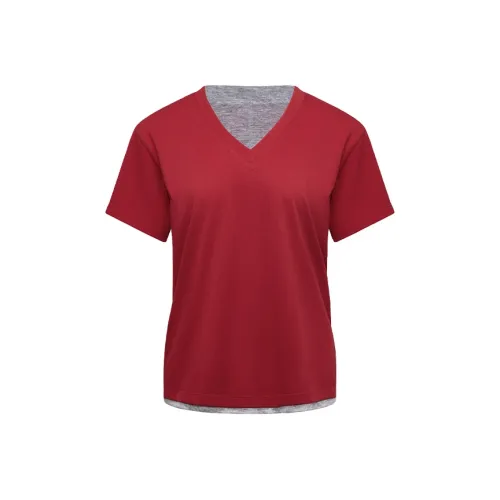 NUTH T Shirt Women's Red Gray Multicolor